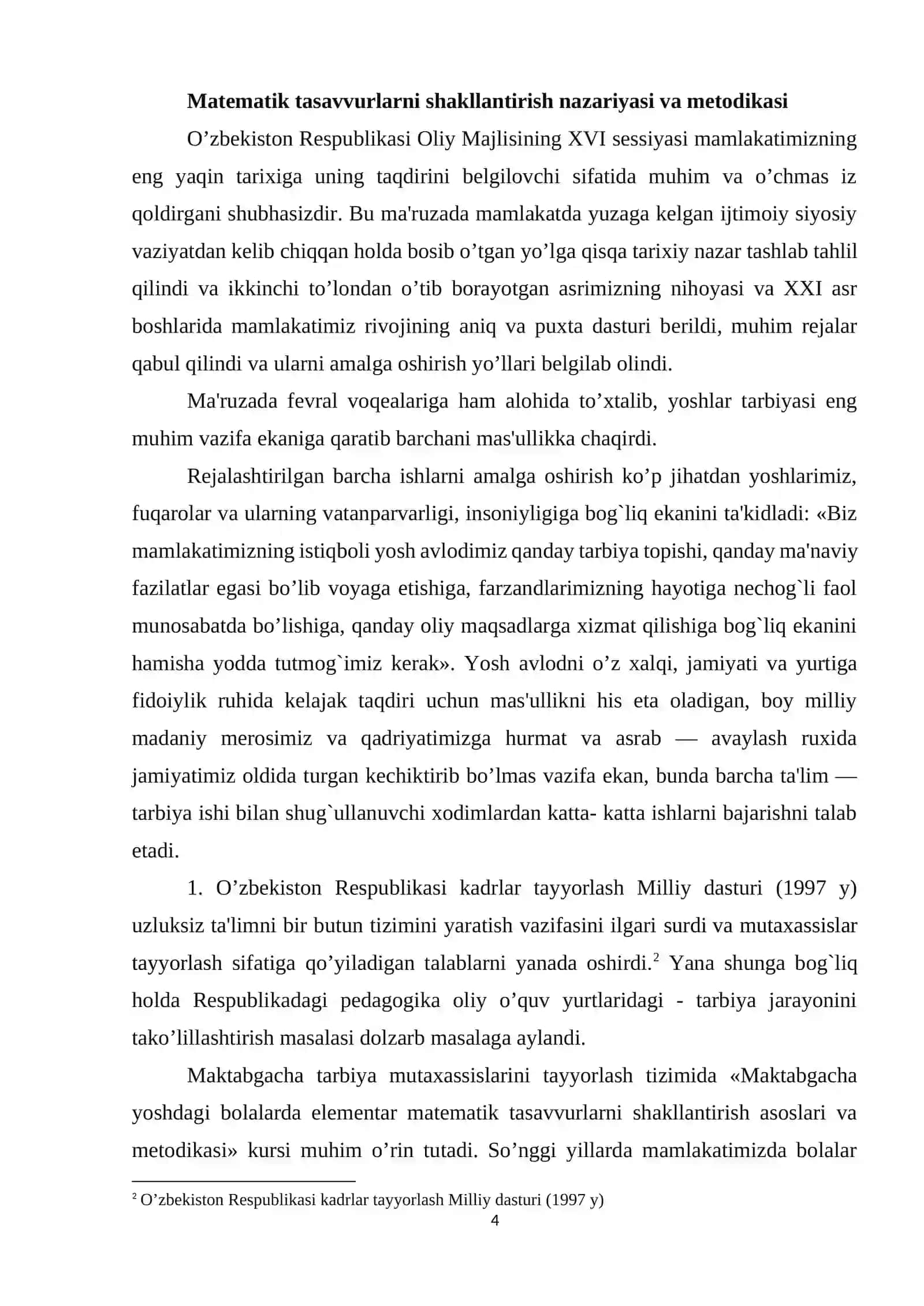 Bolalarda elementar matematik tasavvurlarni shakllantirish nazariyasi 4