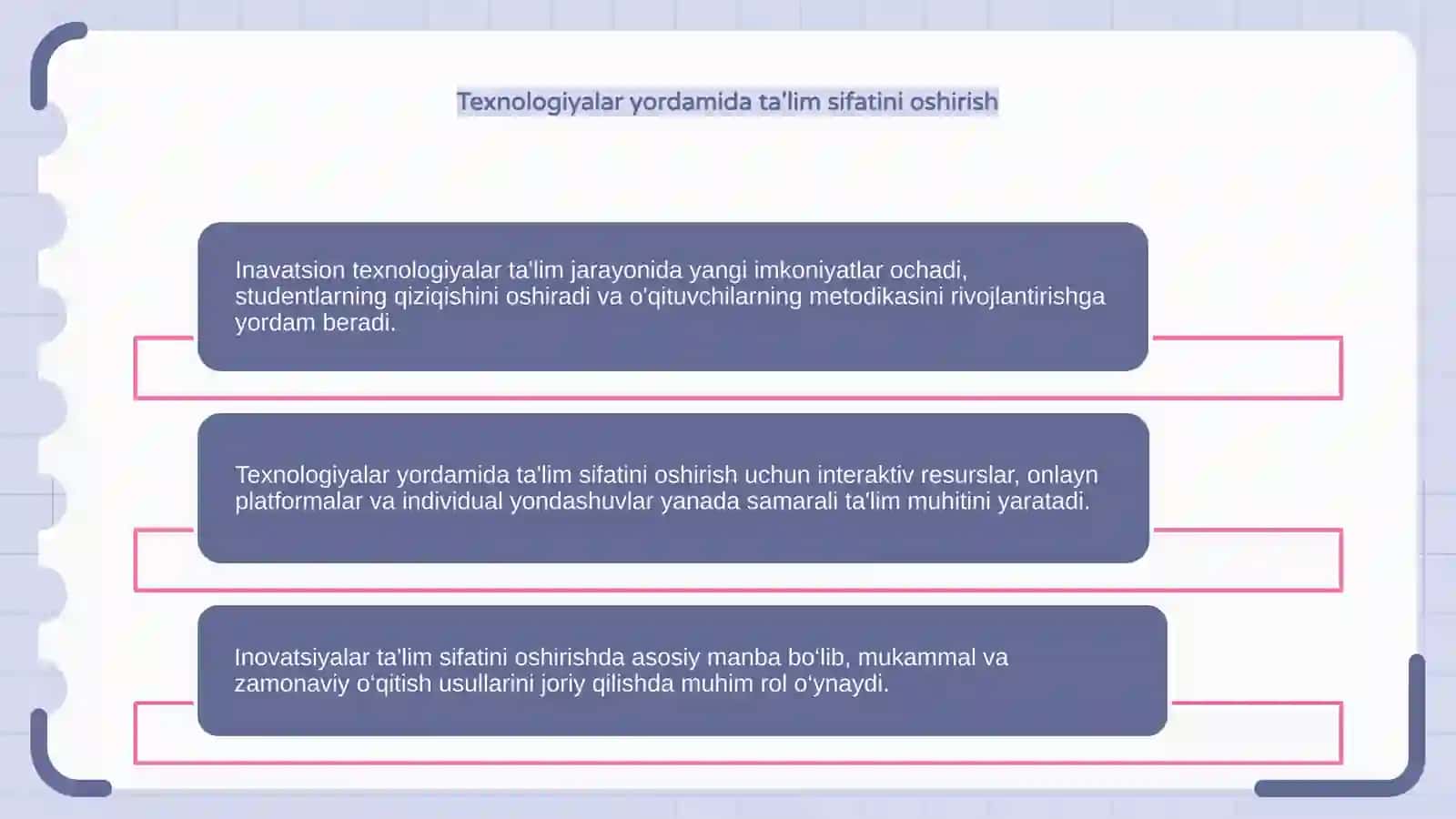 Inavatsion texnalogiyalar ta'lim sifatini oshirish manbai sifatida 4