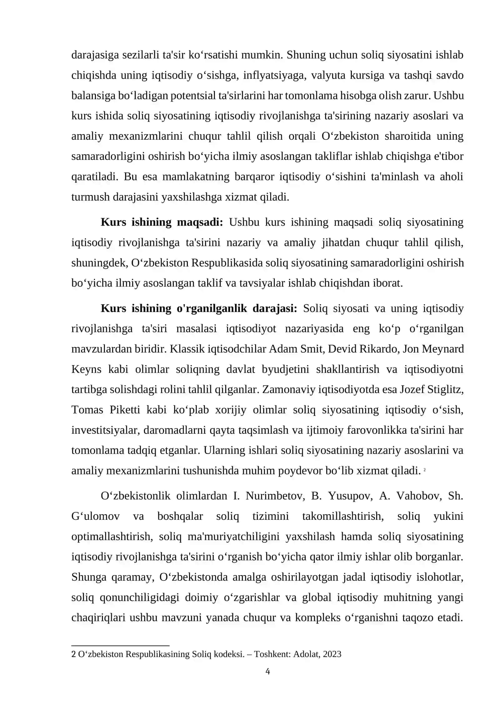 SOLIQ SIYOSATINING NAZARIY ASOSLARI VA IQTISODIY RIVOJLANISHDAGI TARIXIY O'RNI 4