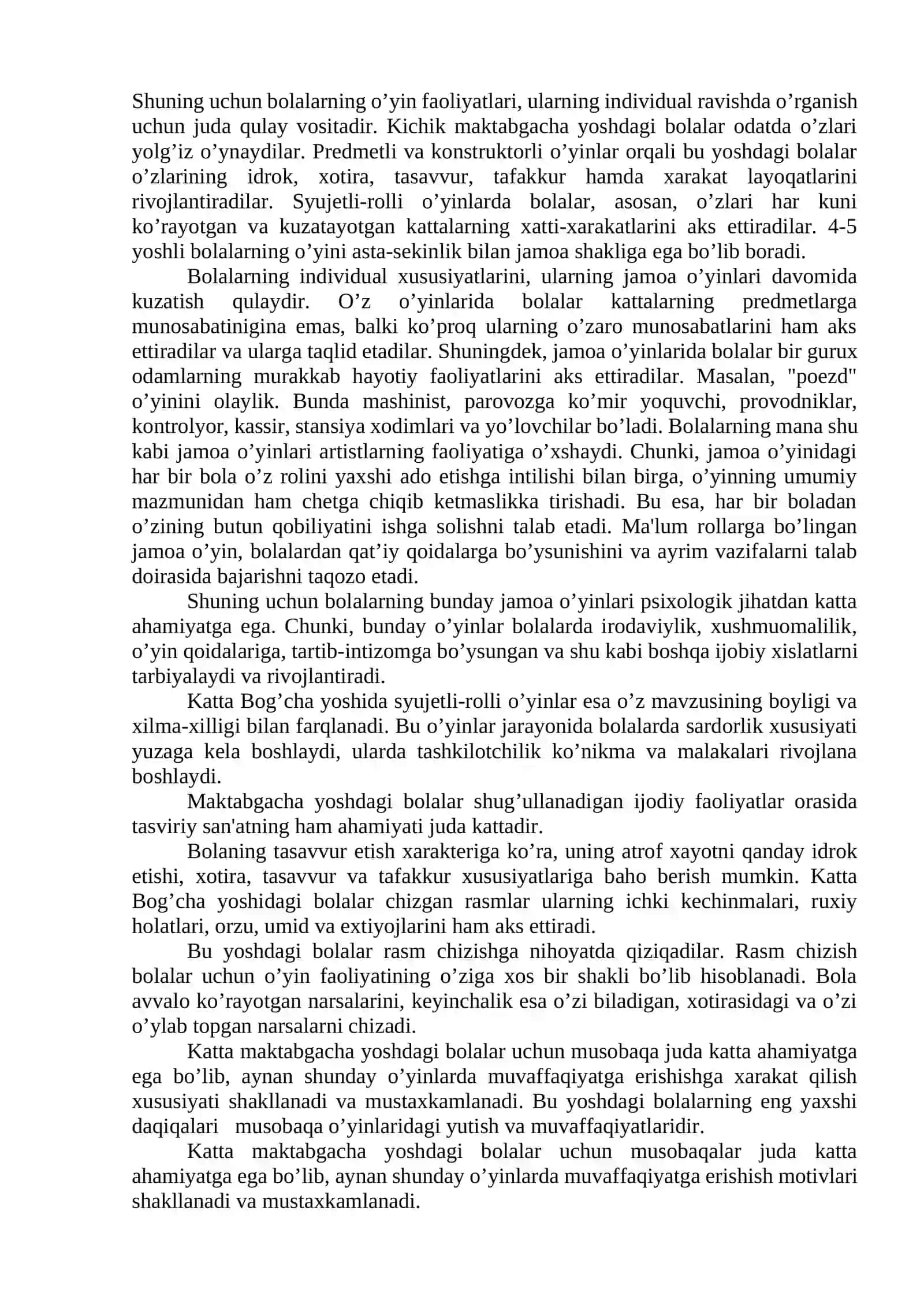 Maktabgacha yosh davrida psixik rivojlanish xususiyatlari 4
