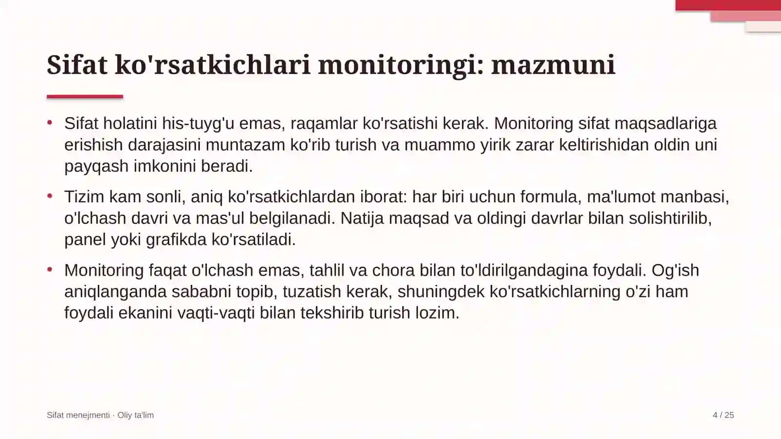 Sifat Menejmenti · Oliy Ta'lum 4