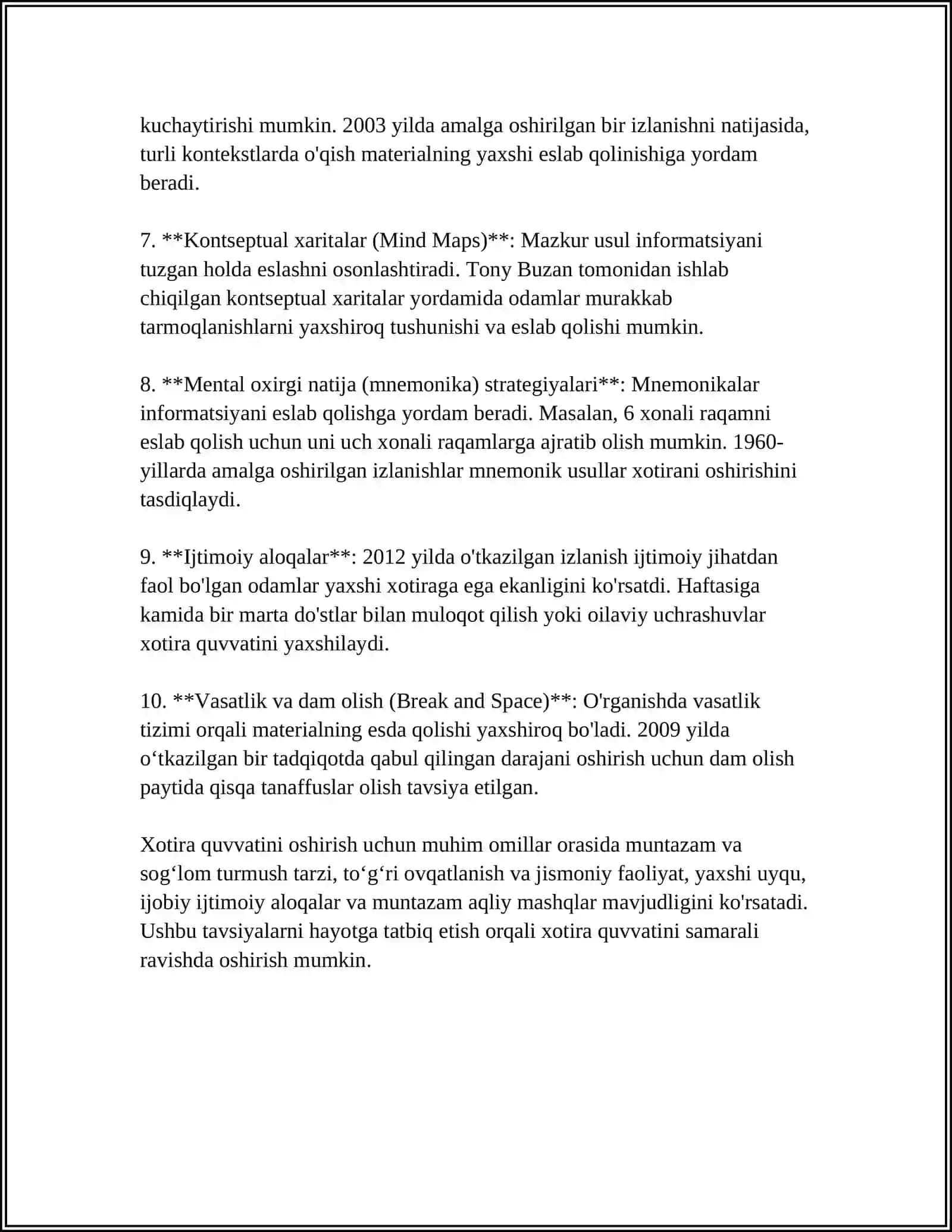 Xotira quvvatini oshirish 4