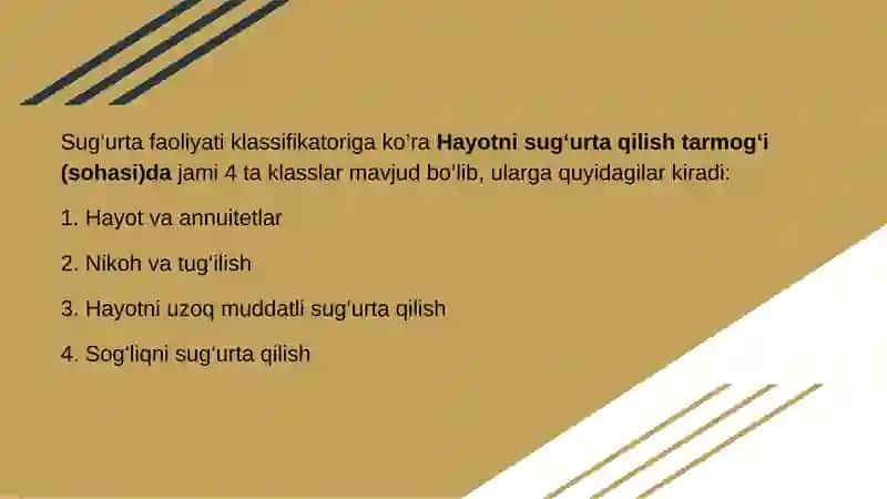 Hayotni sug‘urta qilish tarmog‘i (sohasi)da. 4