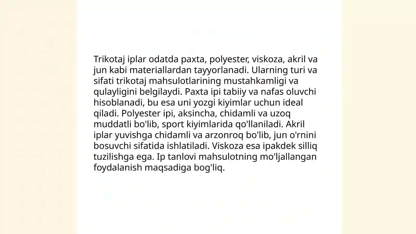 Trikotaj matolarni tuzilishi 4