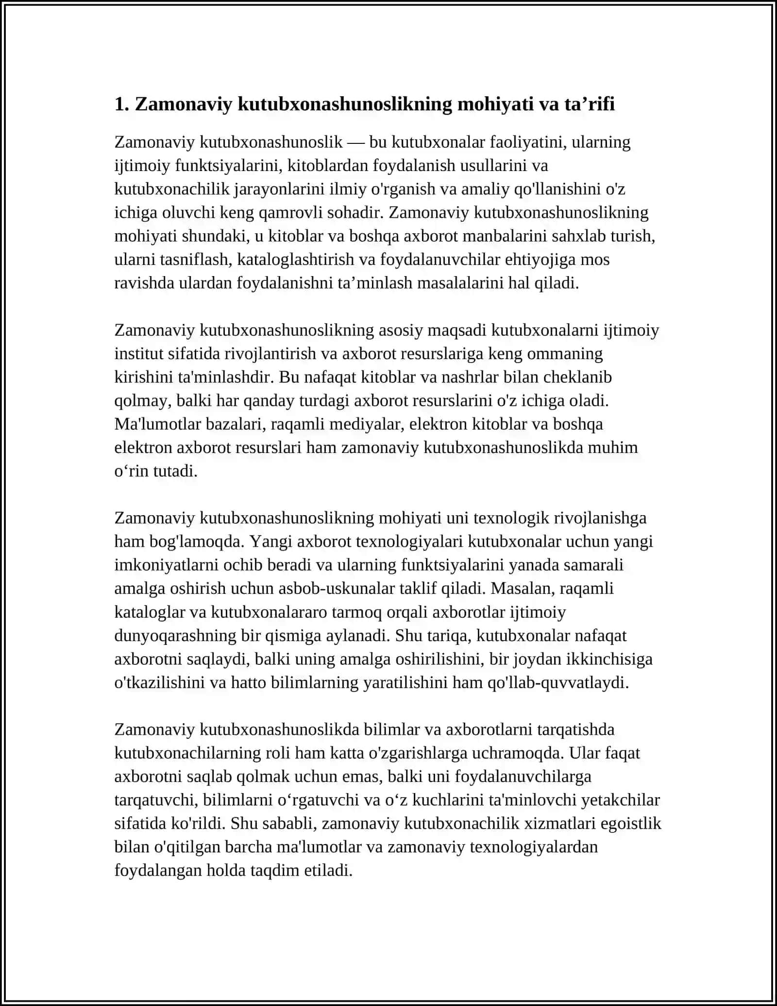 ZAMONAVIY KUTUBXONASHUNOSLIK 4