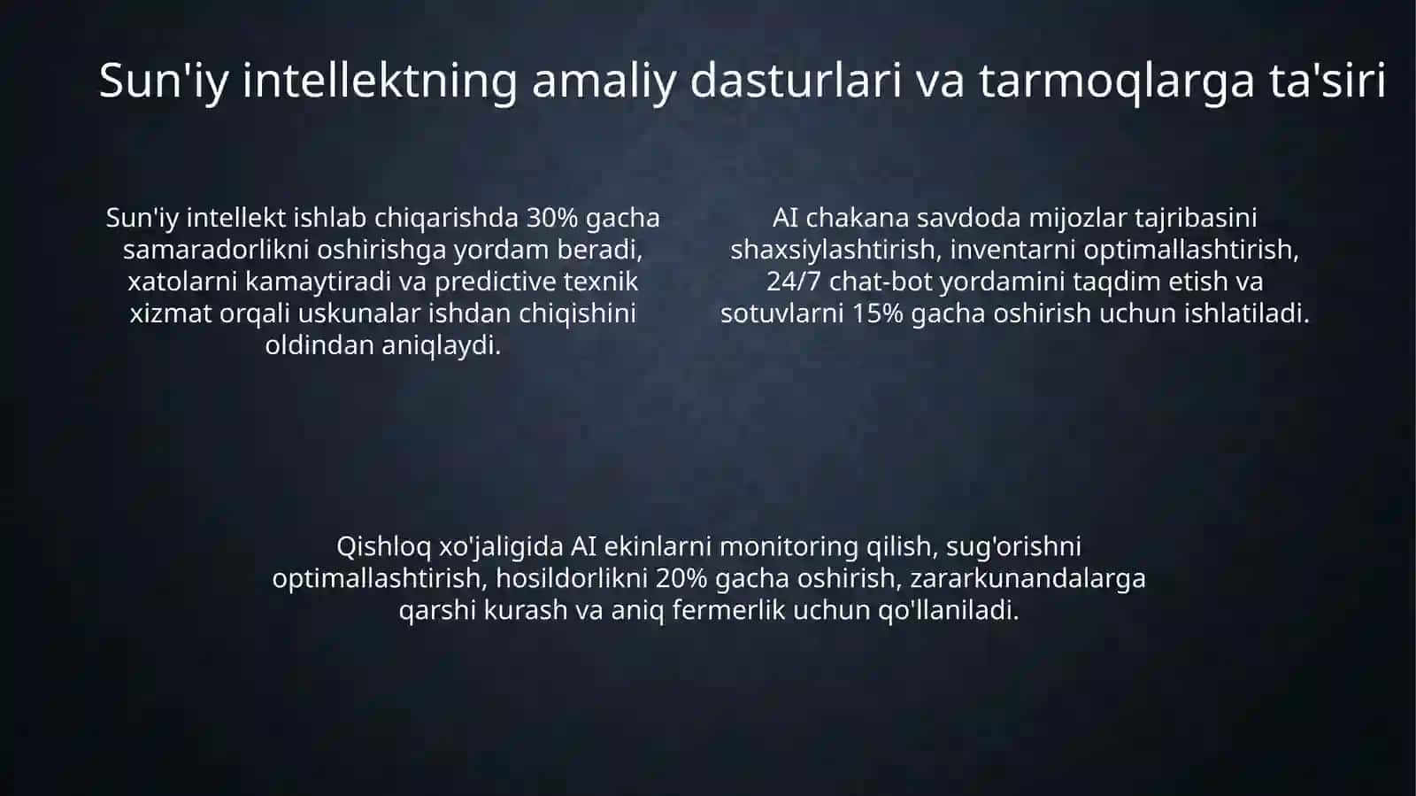Sun’iy intellekt va Kelajak texnologiyalari 4