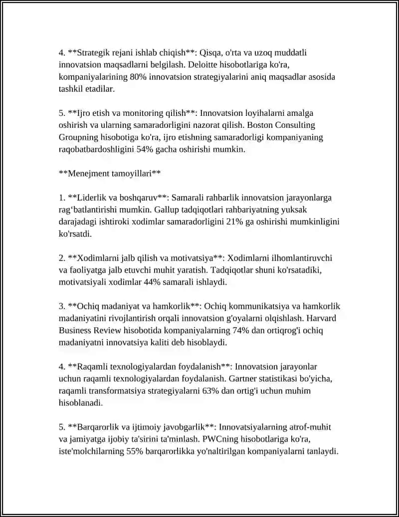 KORXONALARDA INNOVATSION MENEJMENT TOMOYILLARI 4
