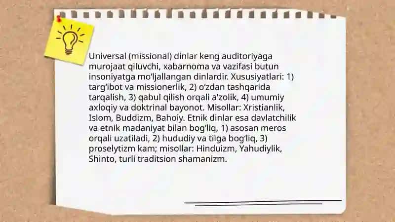 Dinlar tasnifi 4