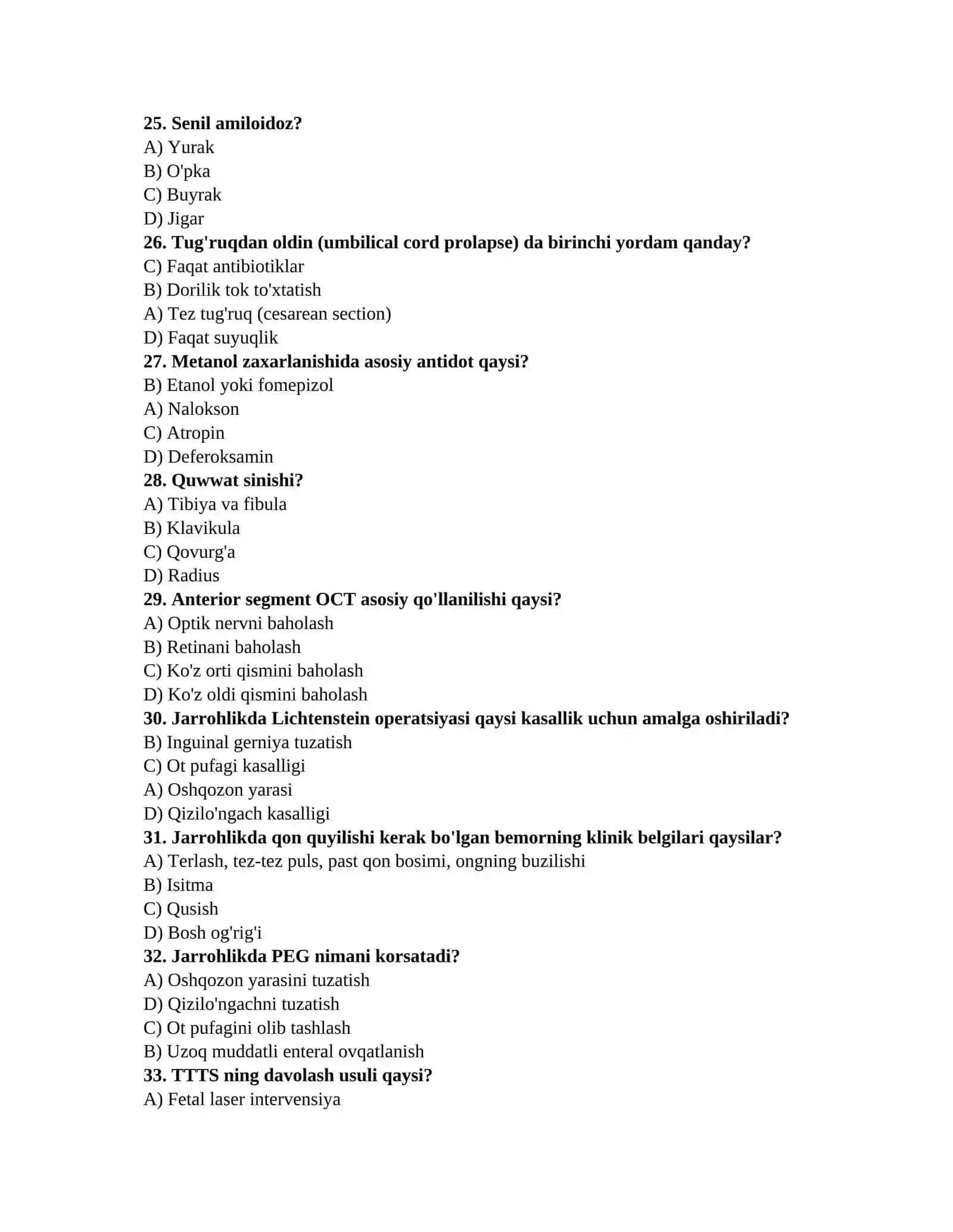 Tibbiyot attestatsiya testlari 4
