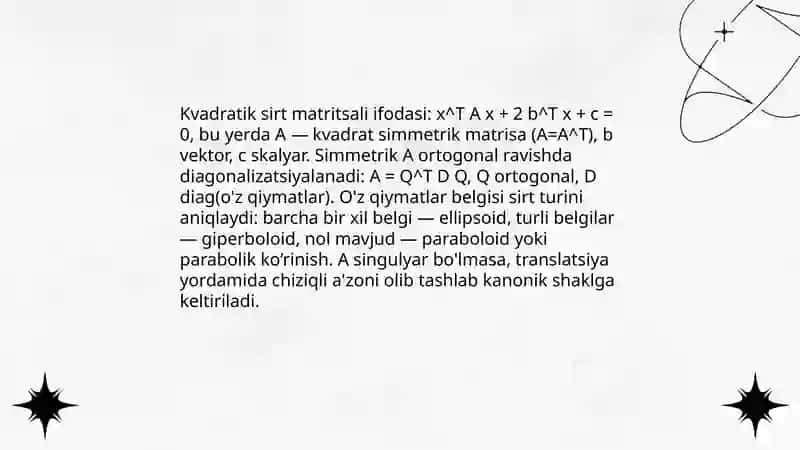 Sirtning fazodagi tenglamasi 4