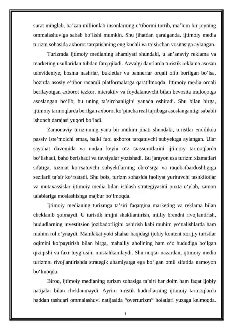 Turizmda ijtimoiy media va uning ta'siri 4