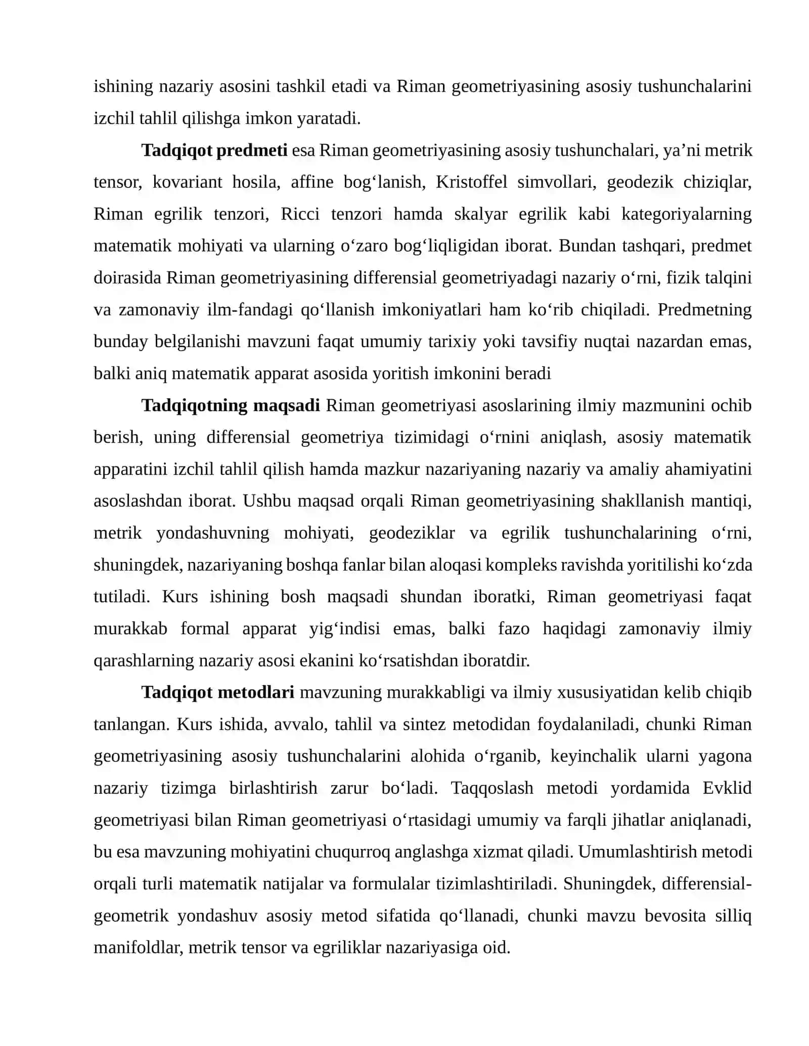 Riman geometriyasi asoslari 4