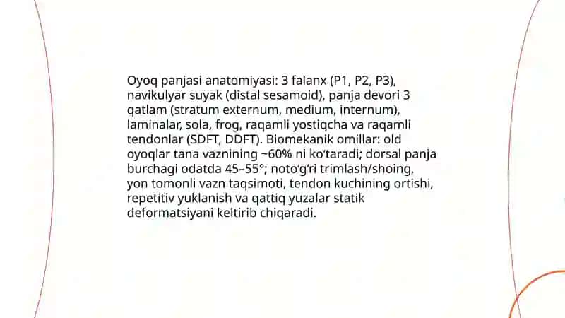 Oyoq panjasi statik deformatsiyasi 4