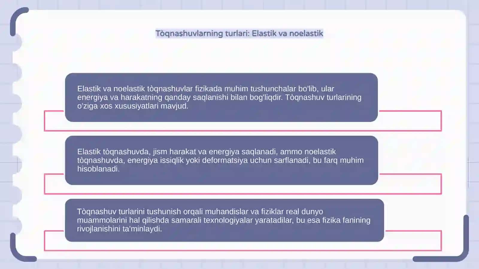 Elastik va noelastik tòqnashuvlar 4