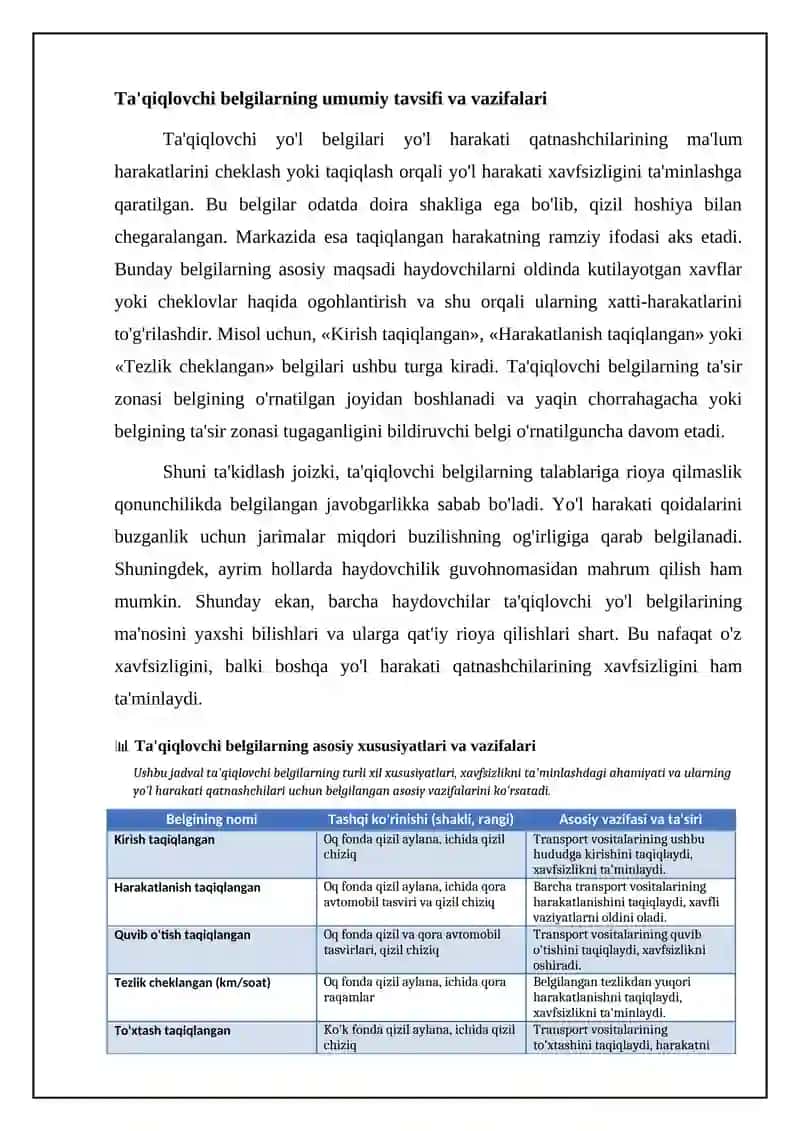 Taqiqlovchi va buyuruvchi belgilar 4