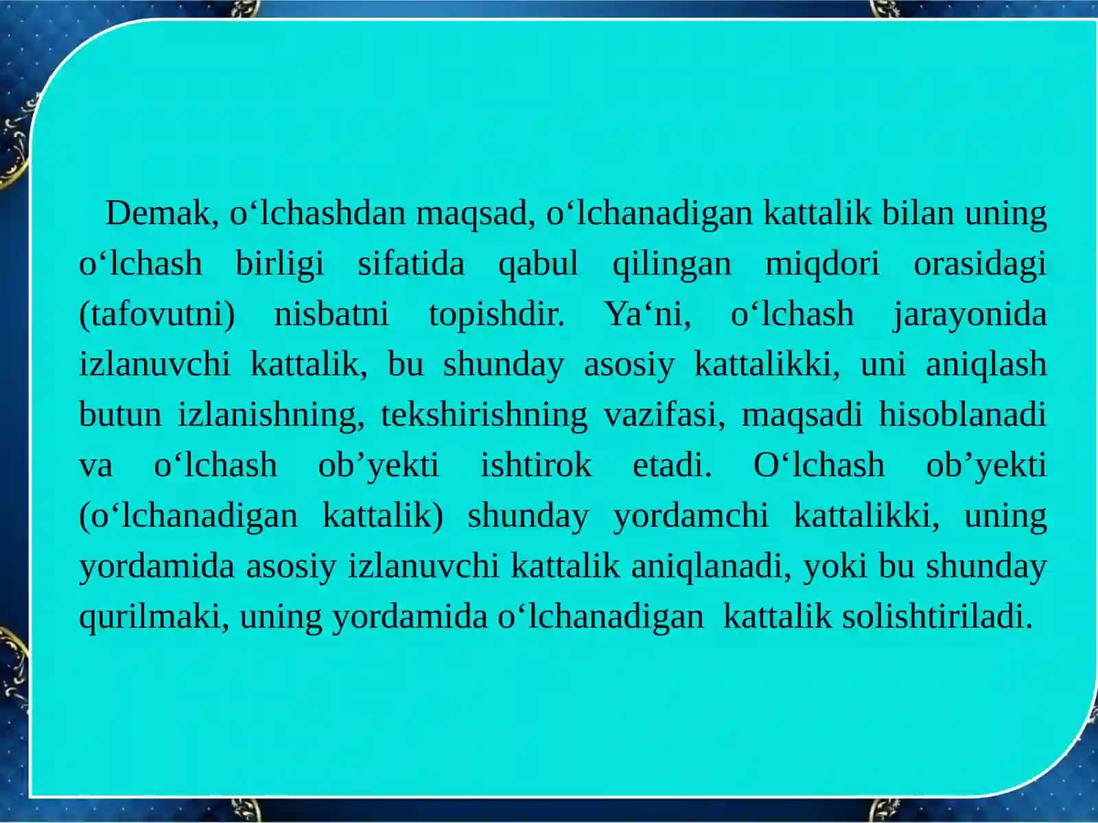 O’lchashlar haqida umumiy tushunchalar 4
