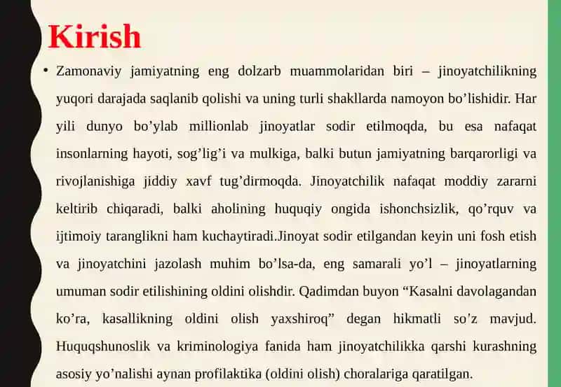 Jinoyatlarning oldini olish choralari 4