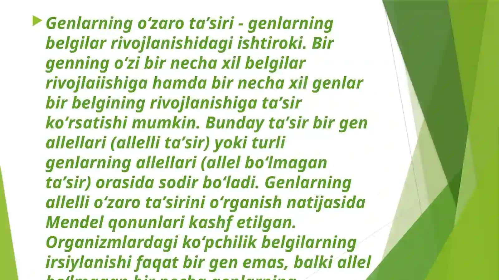 Noallel genlarning komplementar taʼsiri 4