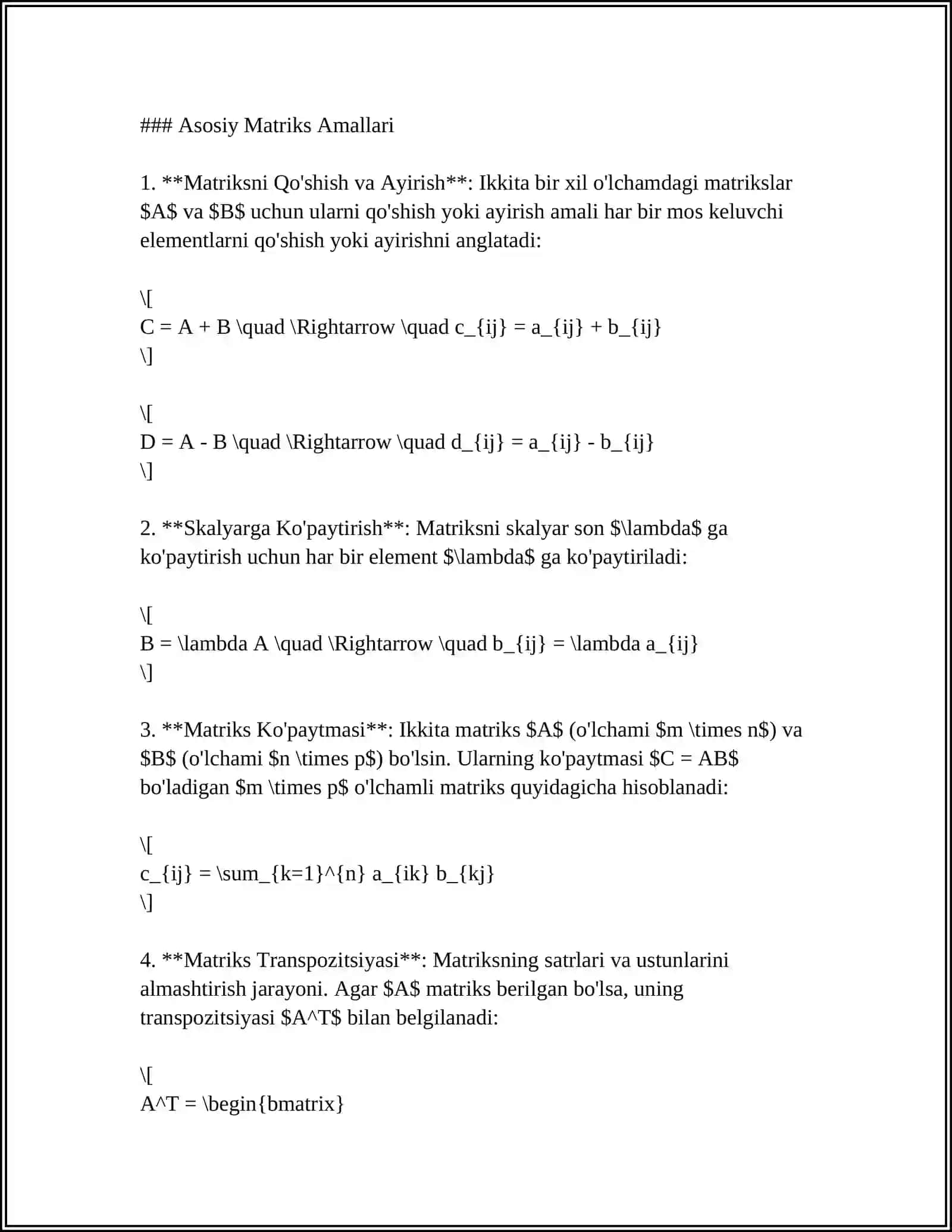 PYTHONDA MATRITSA BILAN ISHLASH 4