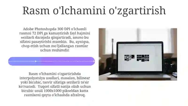 Kompyuter grafikasi va uning turlari Adobe Photoshop dasturida rasmlarni tahrirlash 4