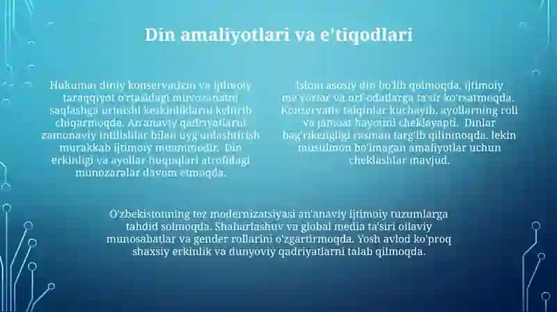 O'zbekistonda ijtimoiy o'zgarishlar 4