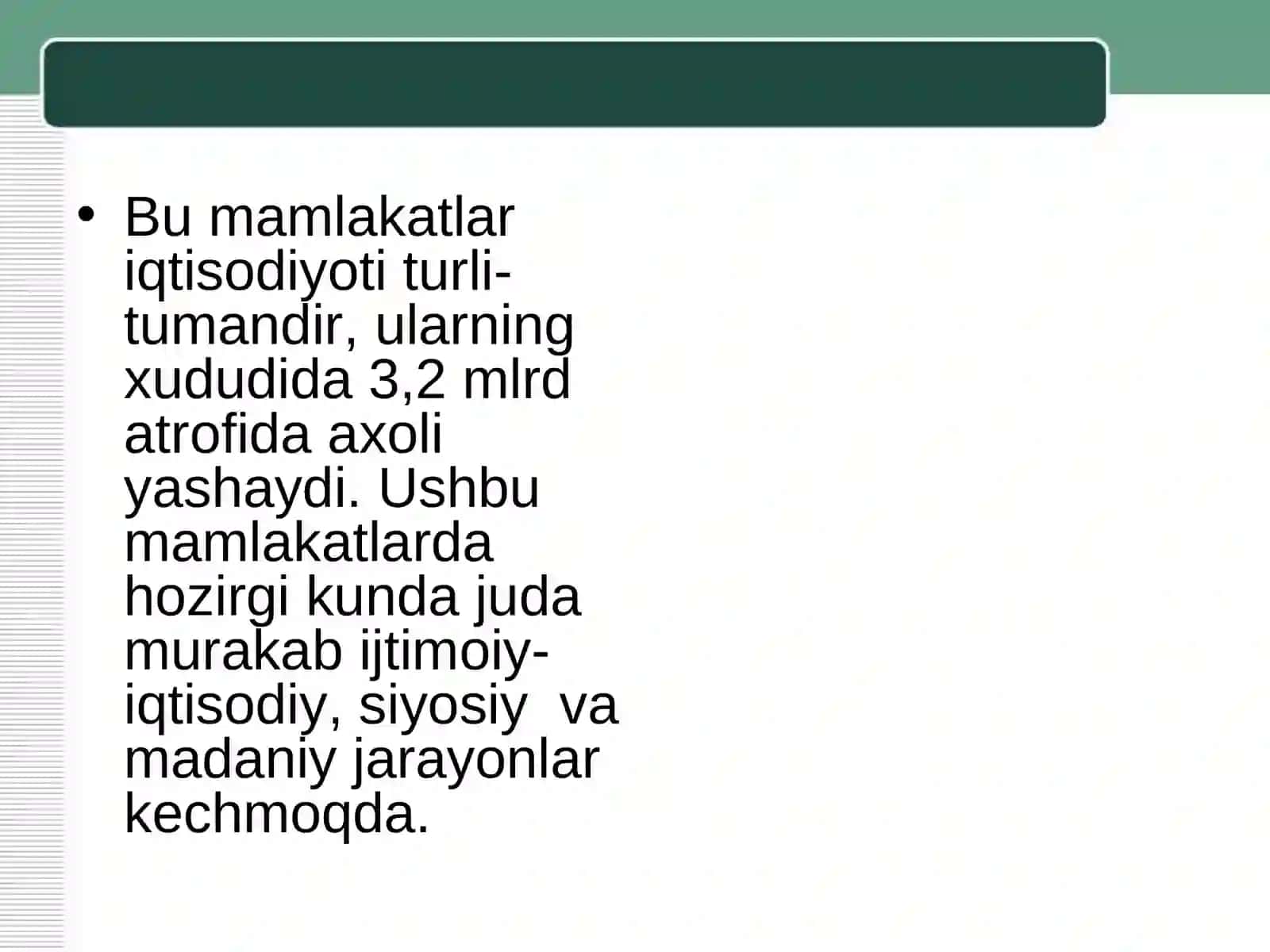 Rivojlangan mamlakatlar iqtisodiyoti 4