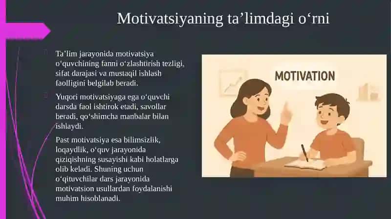 Fanning motivatsiyasi talqini 4