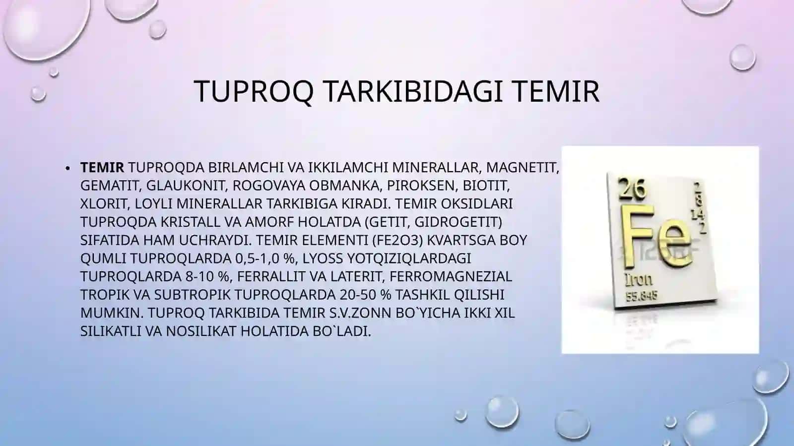 Tuproqning kimyoviy tarkibi 4