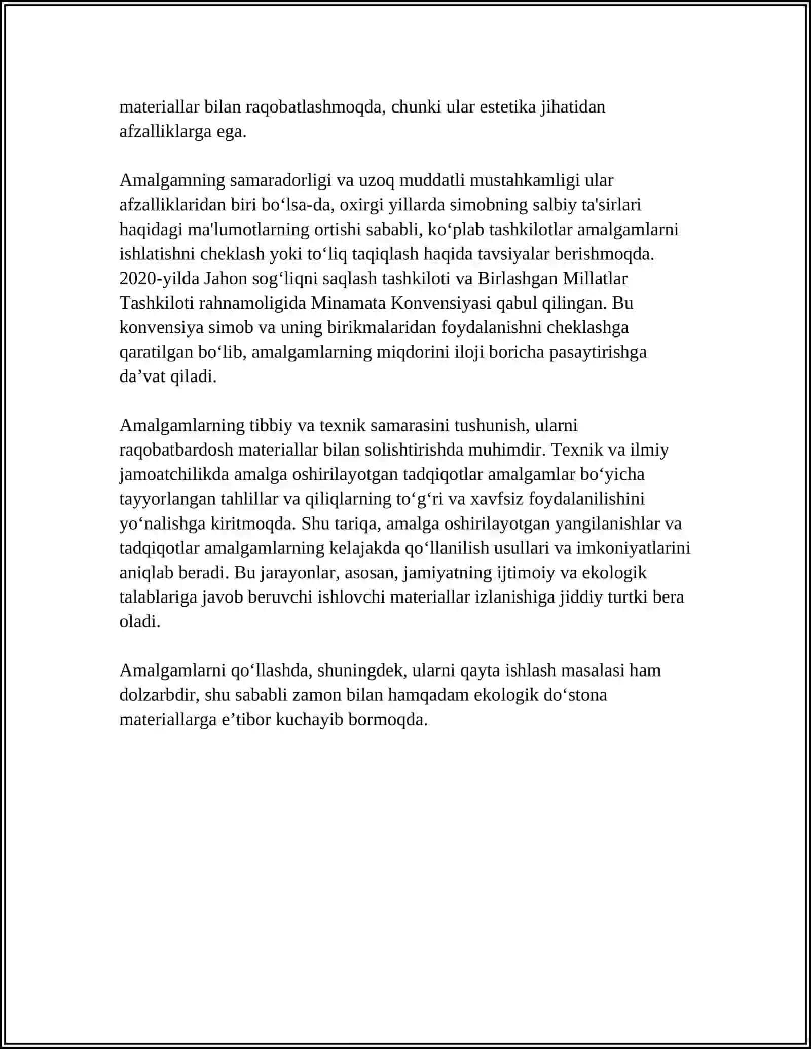 AMALGAAMALLAR TURLARI XUSUSIYATLARI 4