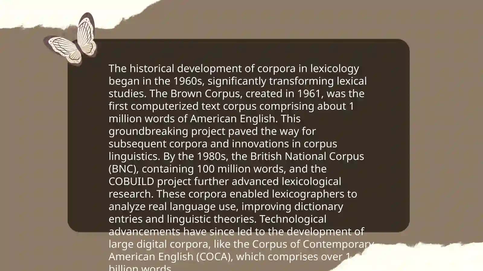 The role of corpora in lexicology 4
