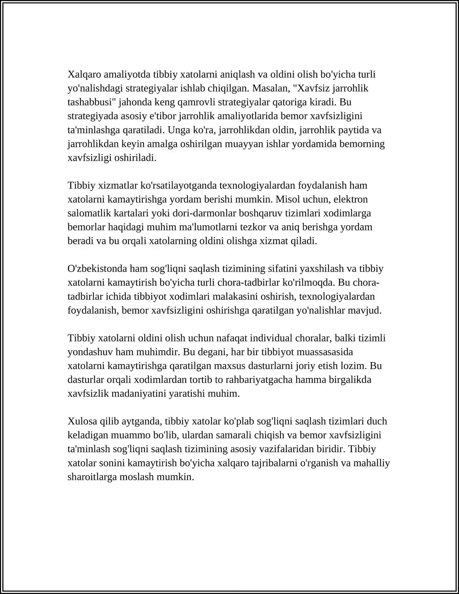 TIBBIY XATO. YATROGENIYA TUSHUNCHASI. YATROGENIYA VA YATROGEN OMILLAR. YATROGEN KASALLIKLAR VA ULARNI OLDINI OLISH CHORALARI 4