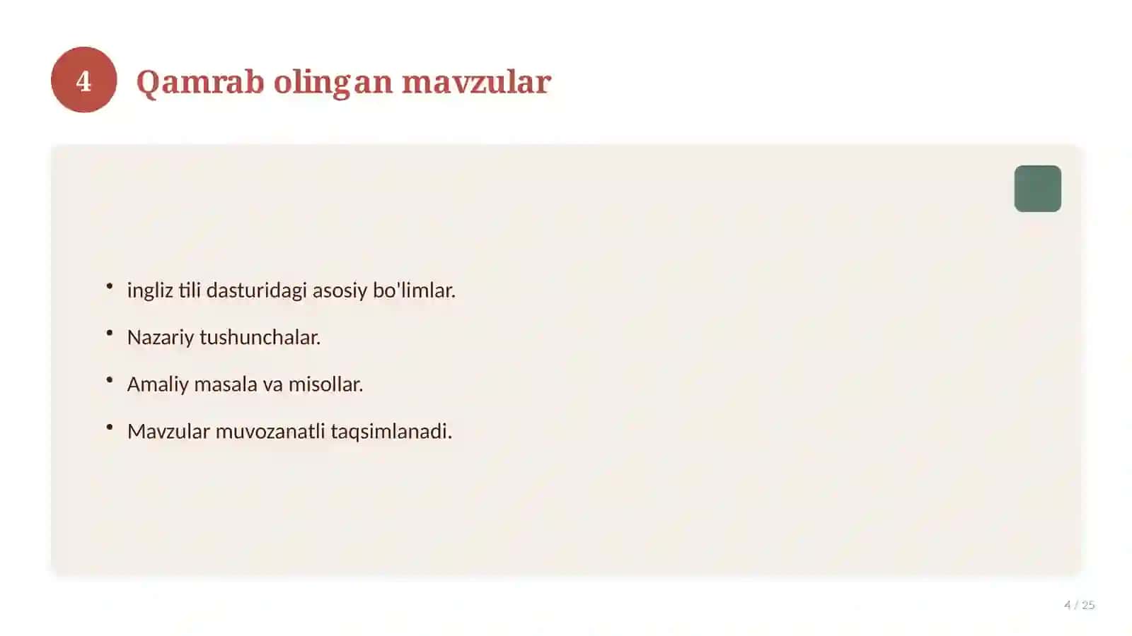 Ingliz tili fanidan 9-sinf test savollari to'plami 4