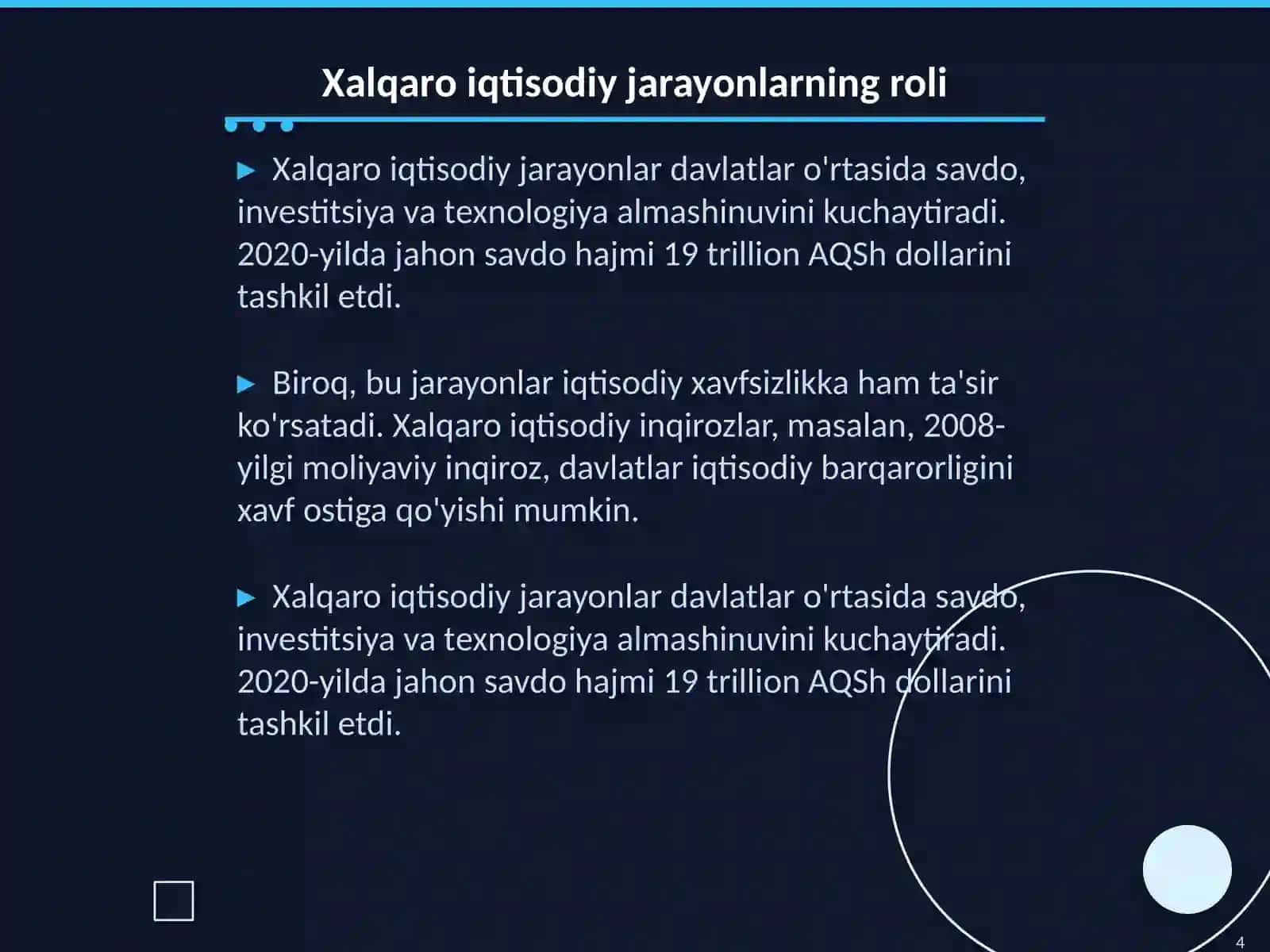 Globallashuv sharoitida iqtisodiy xavfsizlik 4