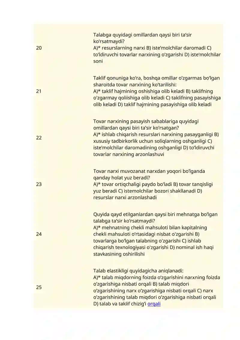 15 - Variant. Iqtisodiy muammolarning 4