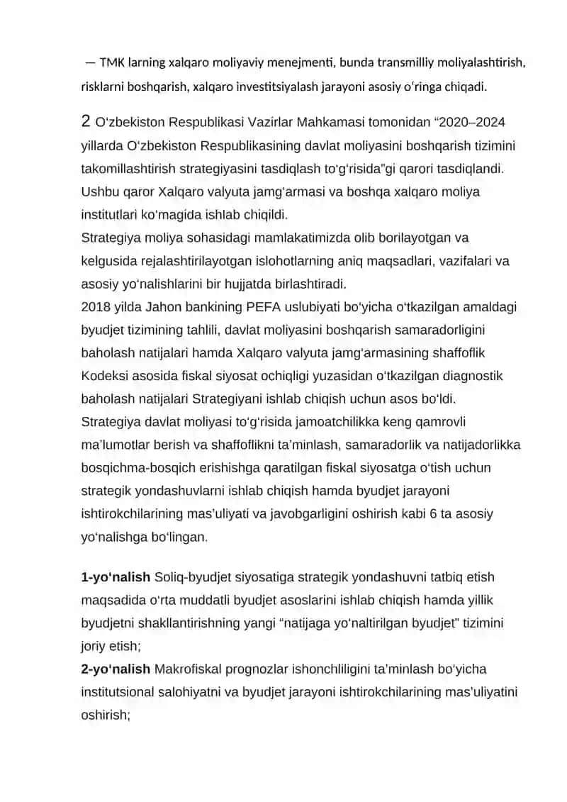 O’zbekiston Respublikasi moliya tizimi 4