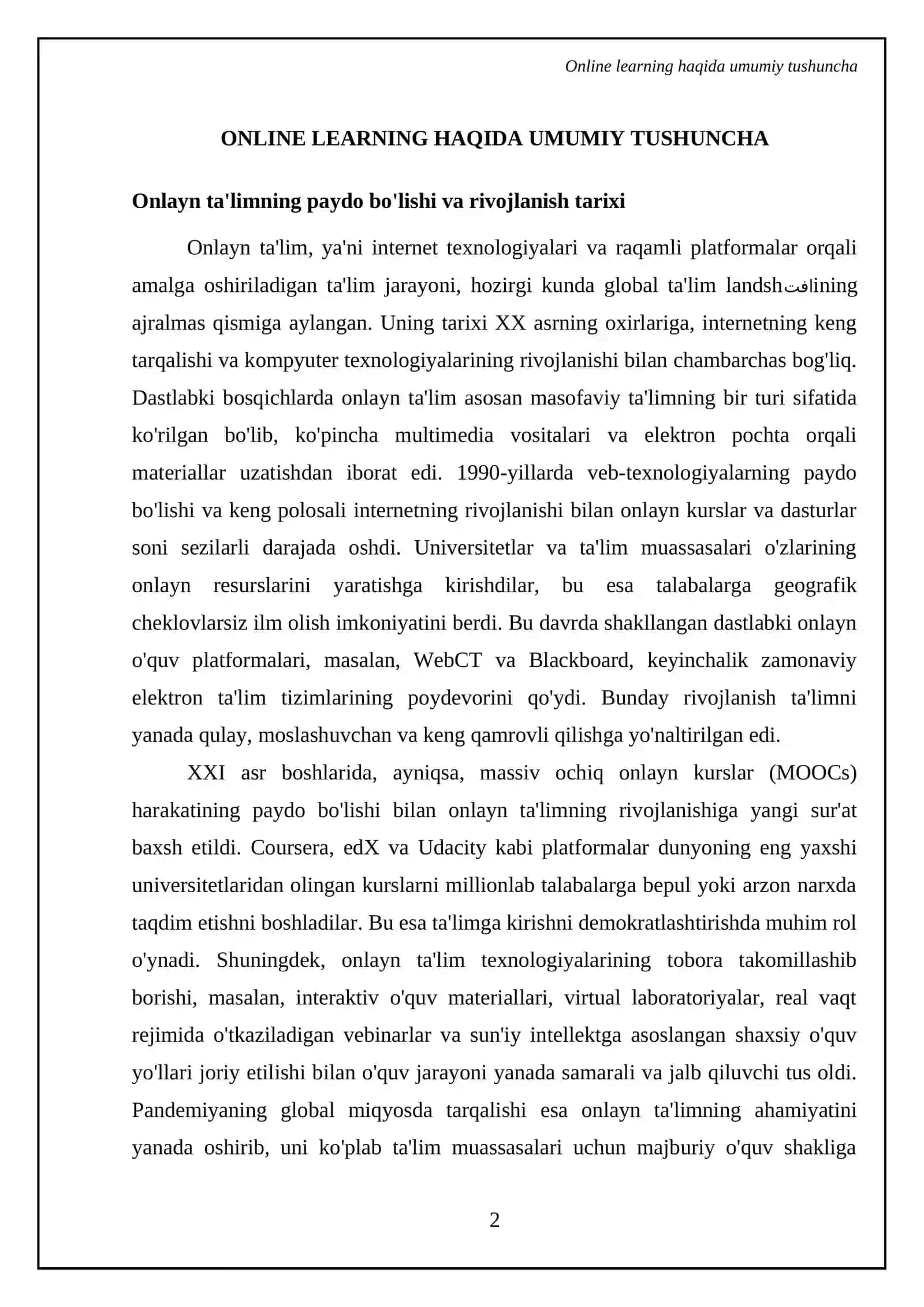 Online learning 4