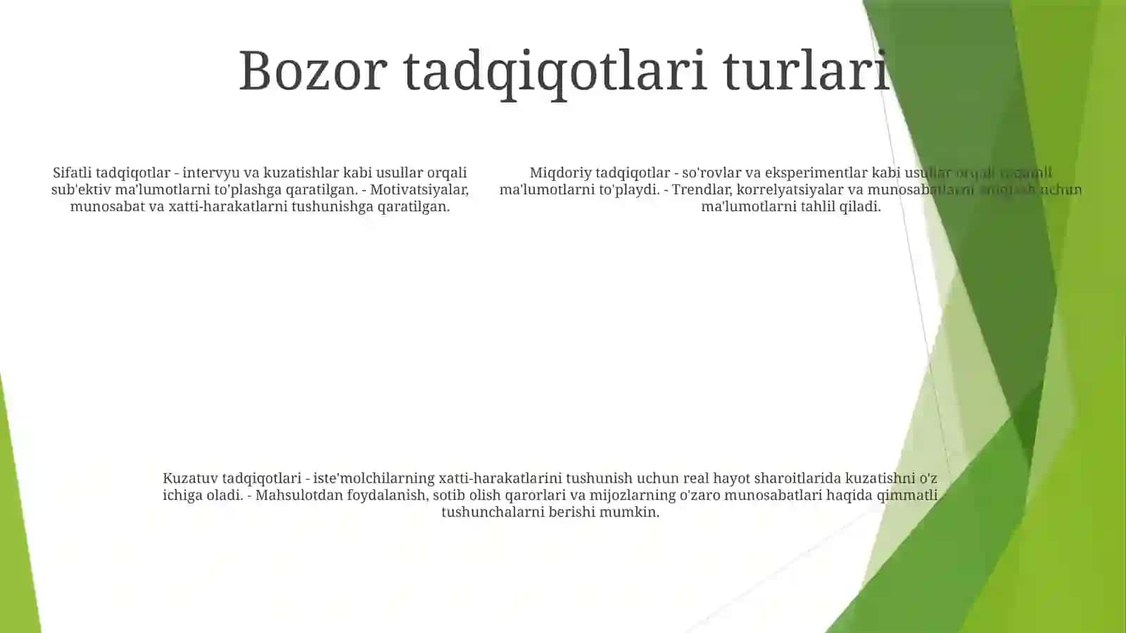 Bozorni Va Iste'Molchilarni O'Rganish 4