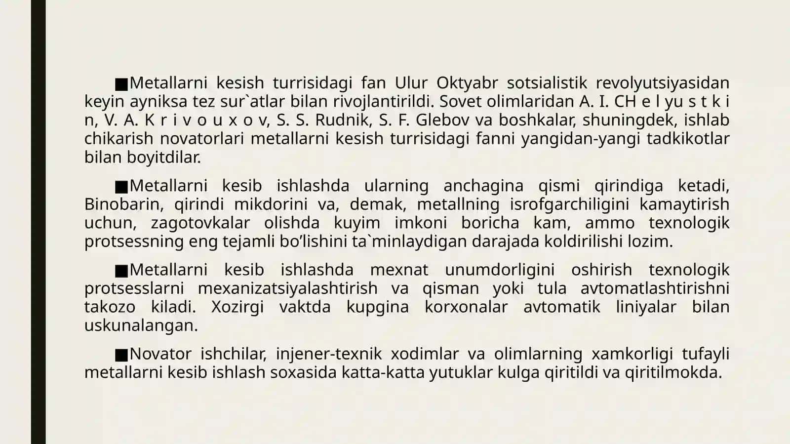 Metallarni kesib ishlash dastgohi 4