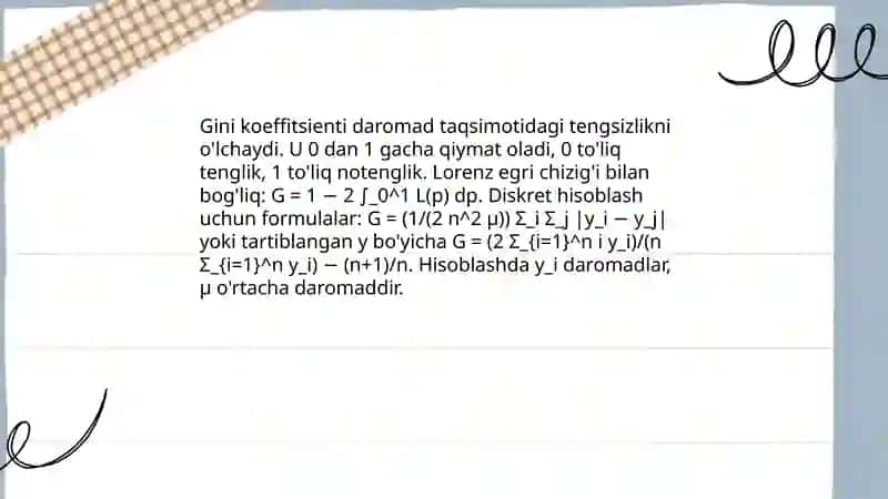 Daromadlarning taqsimlanishi,tengsizlik va qashoqlik 4