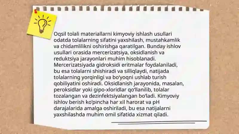 Oqsil tolali materiallarni pardozlashga tayyorlash 4
