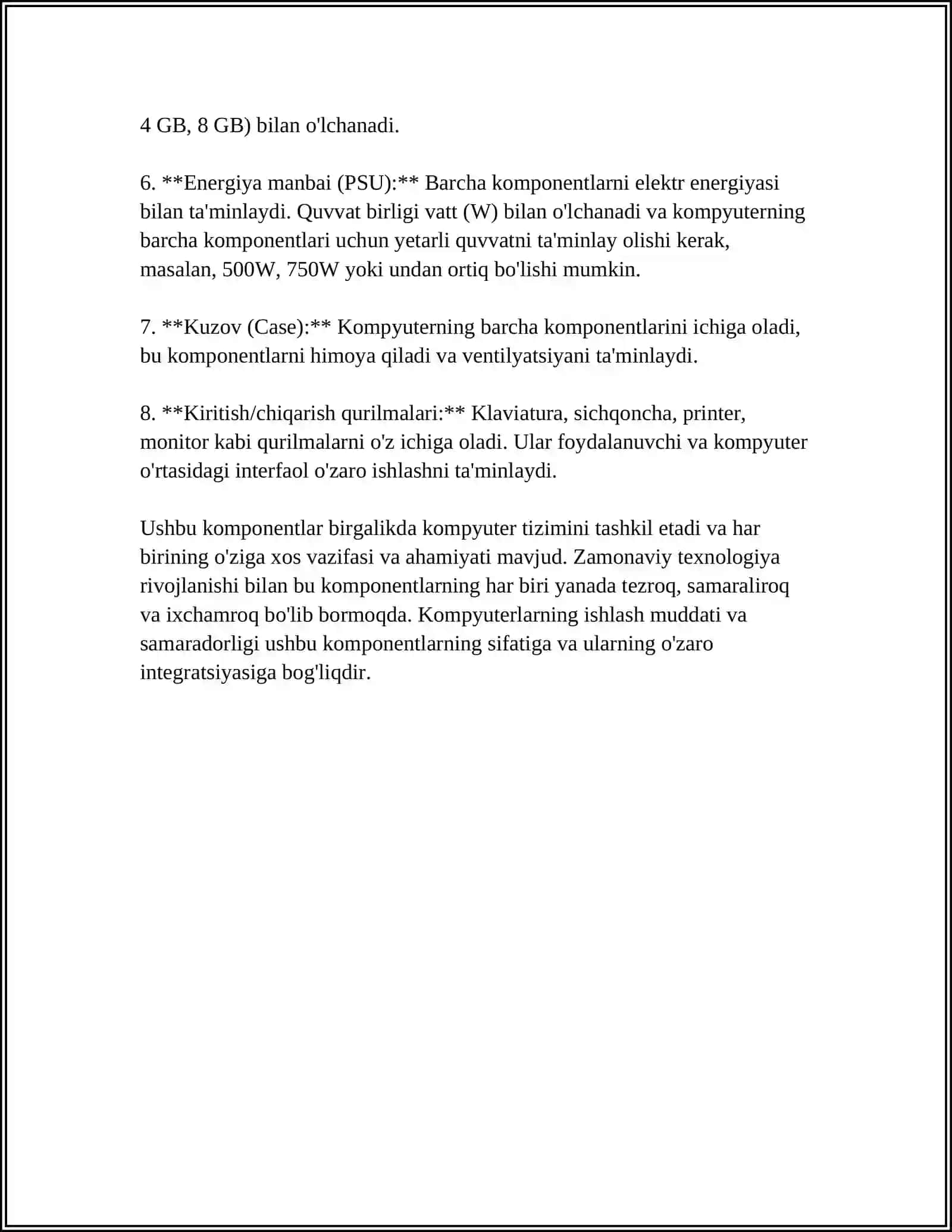 KOMPYUTERLAR TUZILISHI 4
