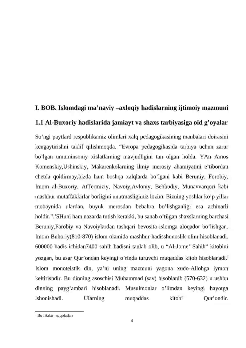 Hadislarda ijtimoiy-pedagogik fikrlarning yoritilishi 4