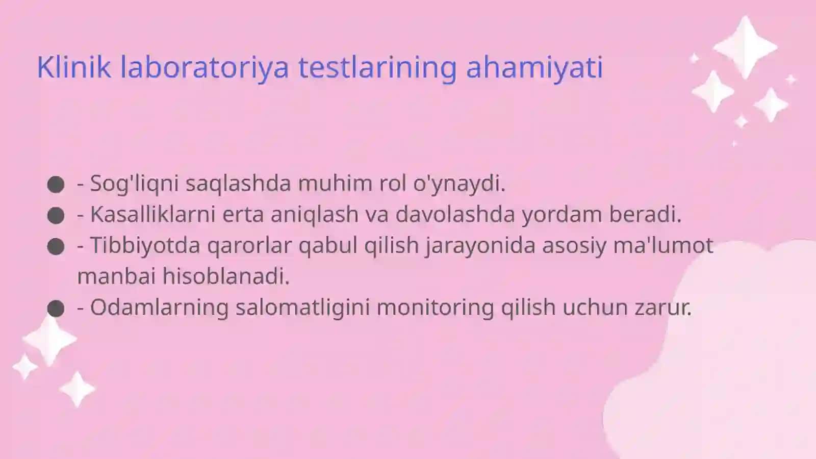 Miqdor kilinik labaratoriya tekshiruvlari 4
