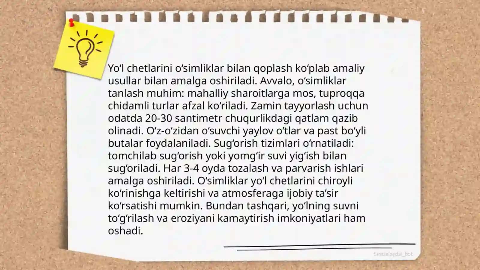 Avtomobil yo‘llarini ko‘kalamzorlashtirish 4