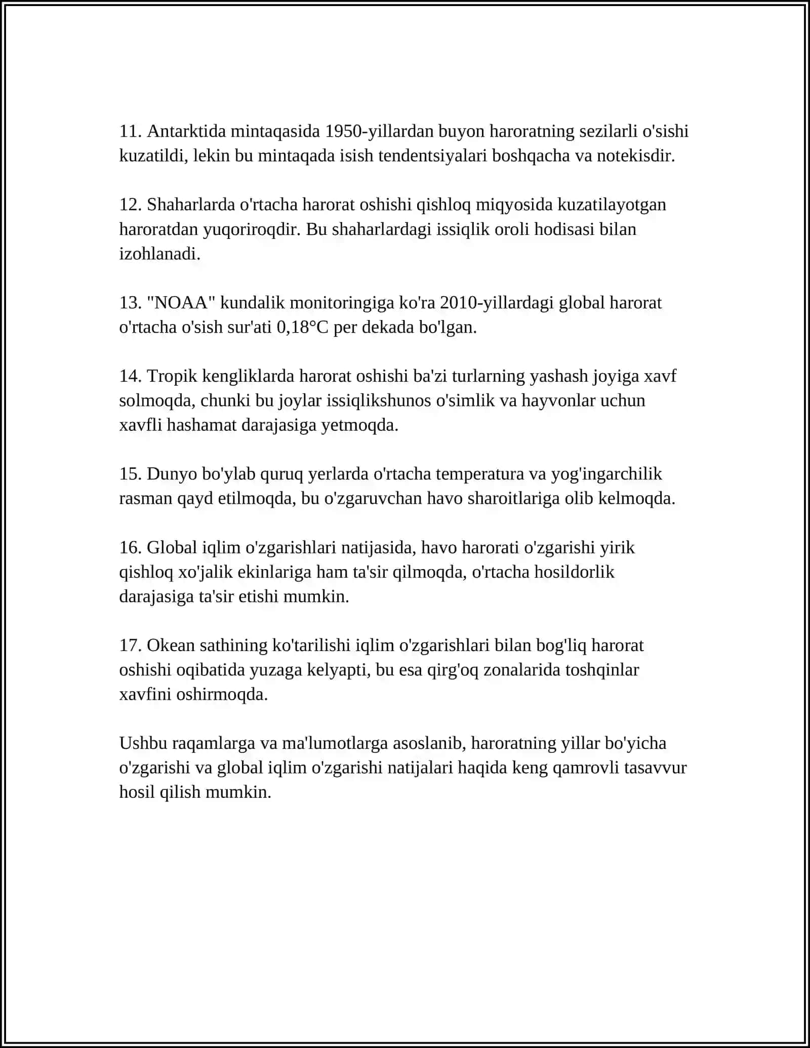 HAVO HARORATINING YILLARARO OʻZGARISHI 4