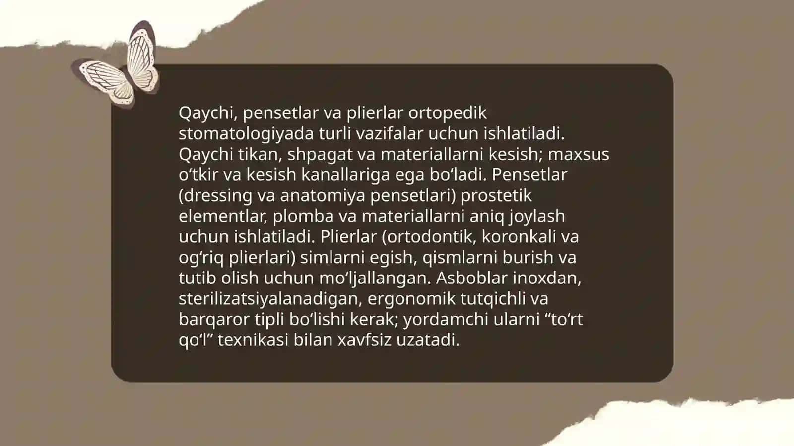Ortopedik stomatologiyada qoʻllaniladigan asbob uskunalar 4
