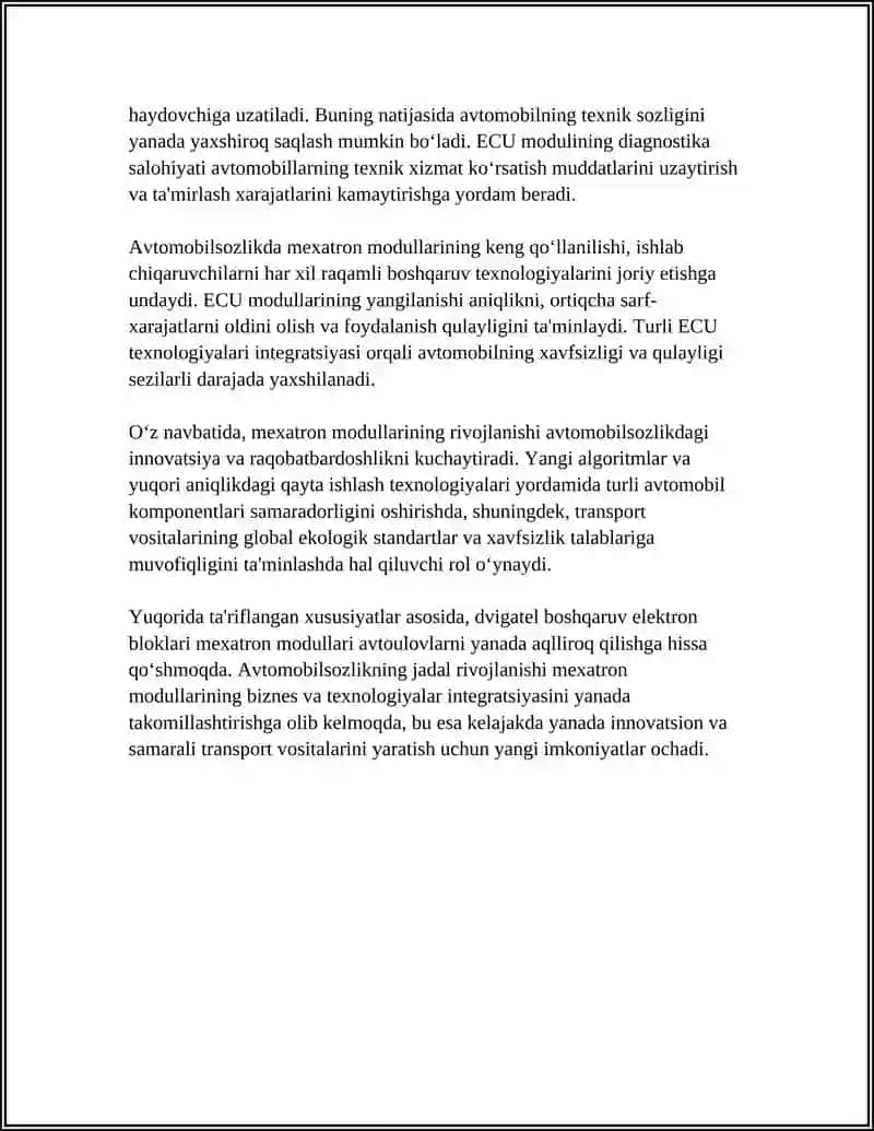 AVTOMOBILSOZLIKDAGI MEXATRON MODULLAR 4