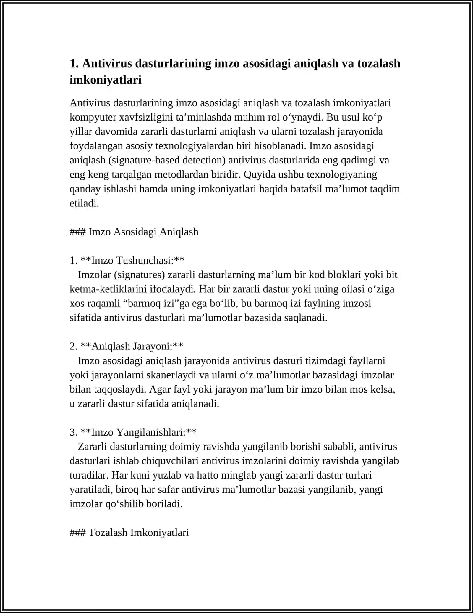 ANTIVIRUS DASTURLARNING VIRUSLARDAN TOZALASHDAGI IMKONIYATLARI 4