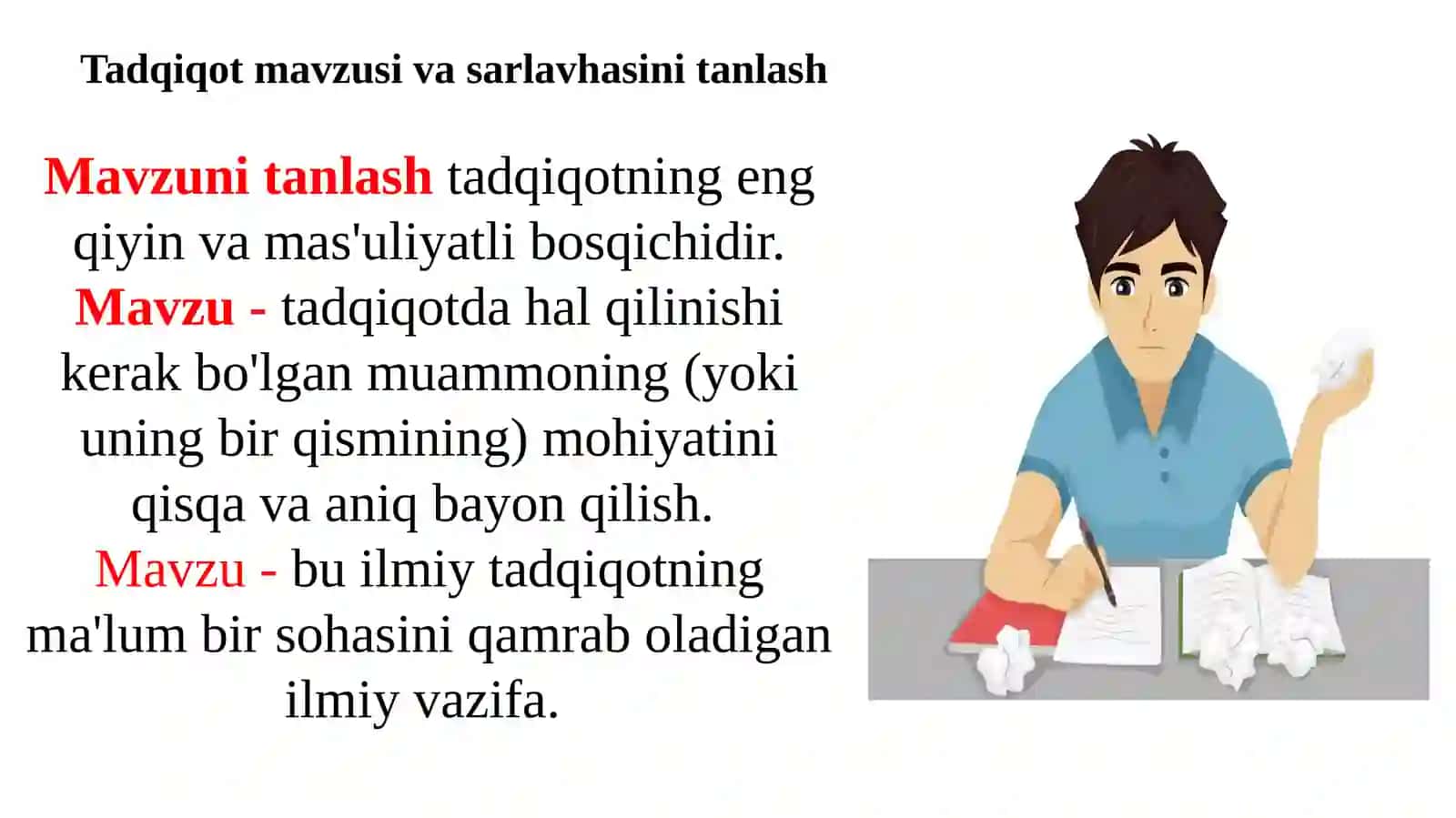 Tadqiqot mavzusini tanlash 4