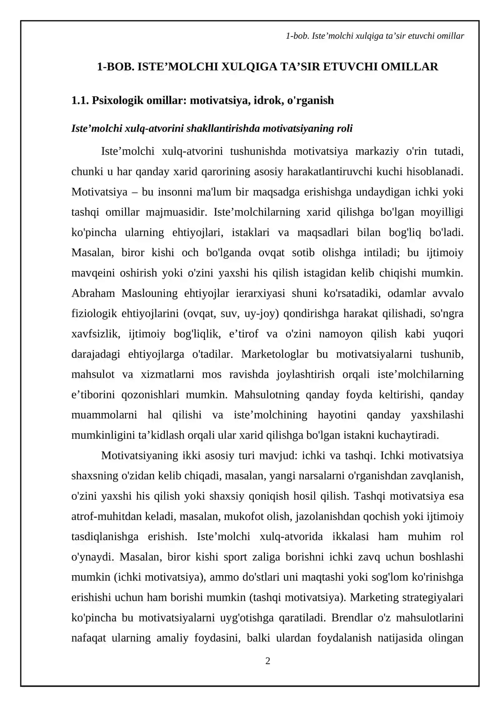 Isteʼmolchi hulqi nazariyasining asosiy holati 4